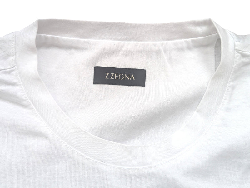 Zegna Tee Shirt M White Decoupage Graphic Cotton