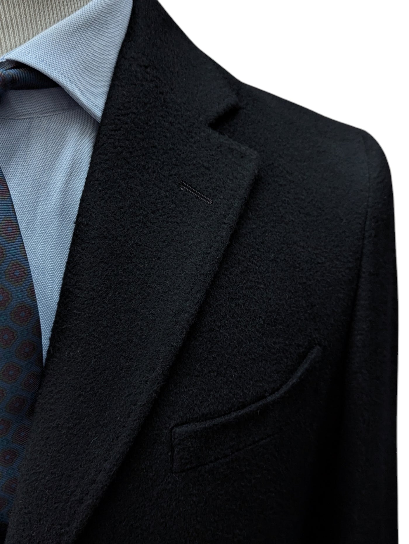 Benjamin Colombo Overcoat Black 3-Button Wool/Cashmere – eHABERDASHER