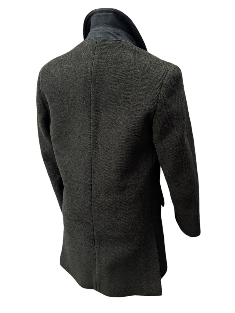 Vintage Hornes M/38 DB Pea Coat Dark Olive Green Wool