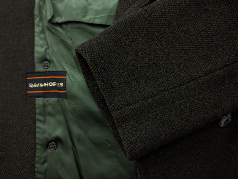 Vintage Hornes M/38 DB Pea Coat Dark Olive Green Wool