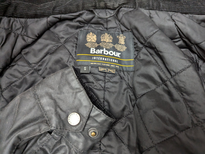 Barbour Motorcycle Jacket S Midnight Duke Waxed Cotton