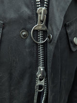 Barbour Motorcycle Jacket M Midnight Duke Waxed Cotton
