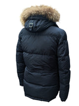 Hackett Down Parka S/M Navy Fur Trimmed Nylon
