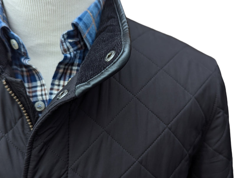 Barbour Jacket S/M Black Powell Padded Quilt Polyester