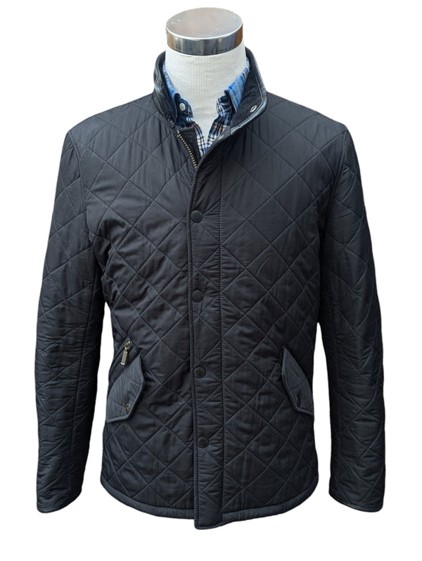 Barbour Jacket S/M Black Powell Padded Quilt Polyester