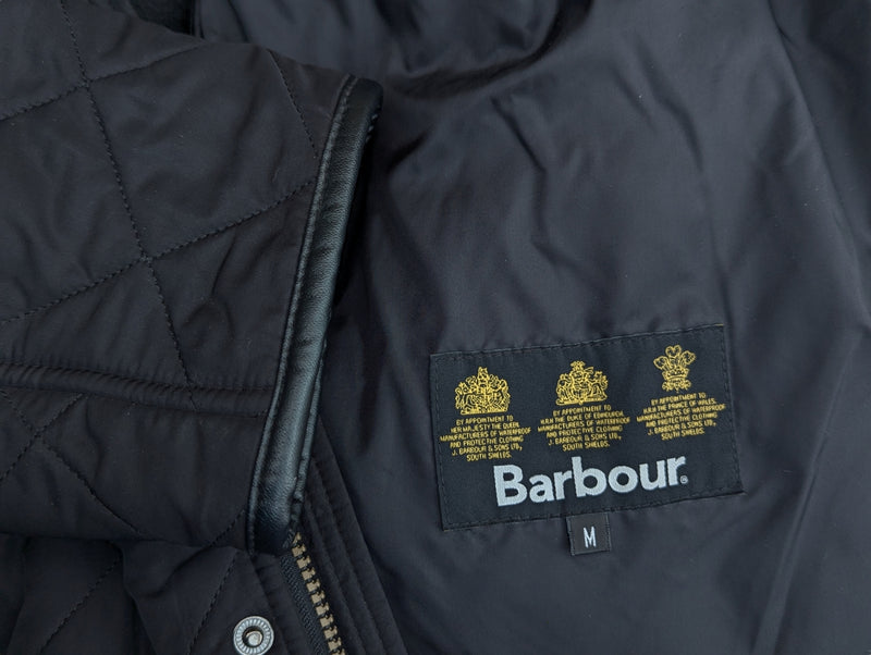 Barbour Jacket S/M Black Powell Padded Quilt Polyester