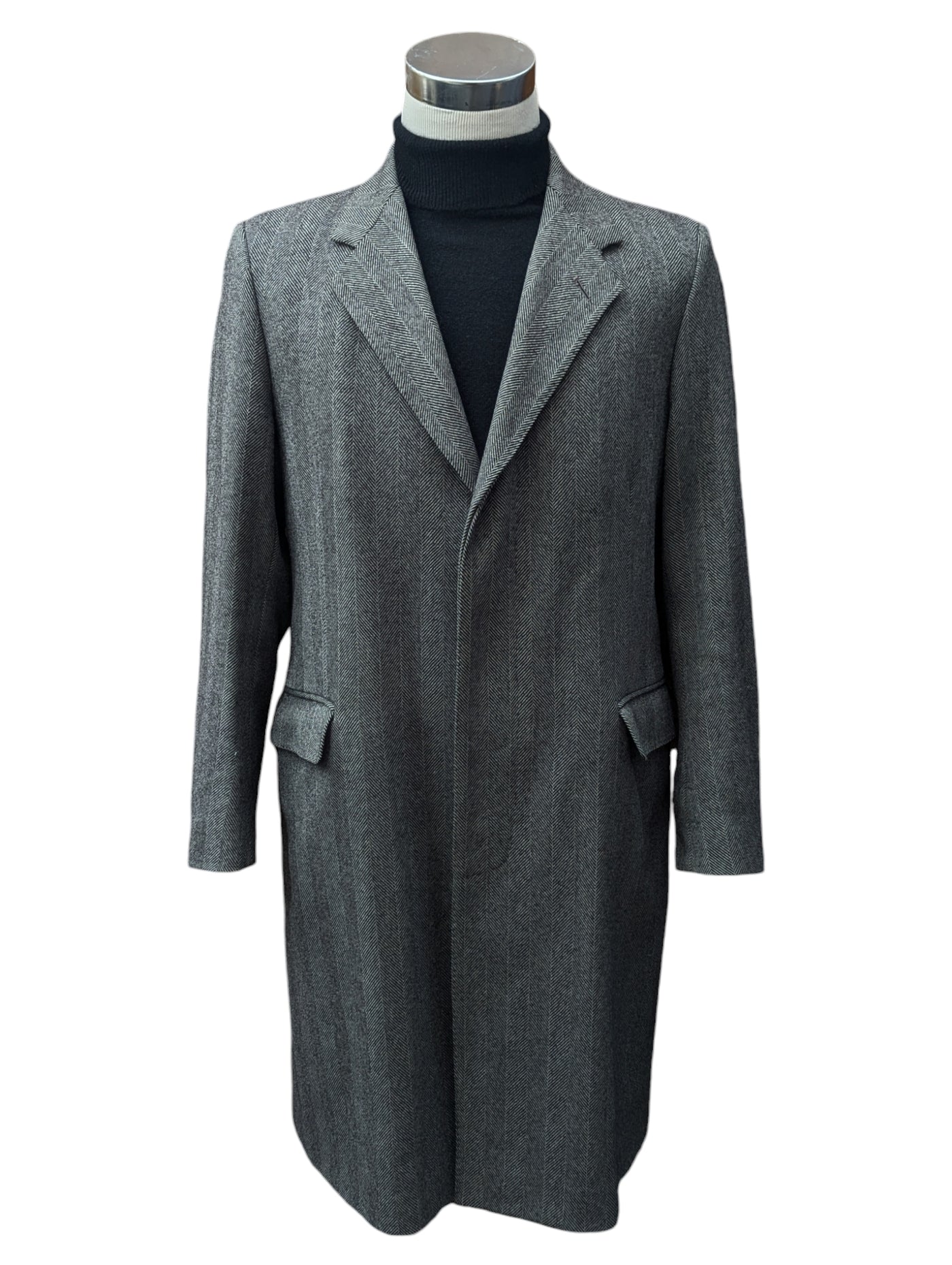 Vintage Austin Reed Coat M/38 Grey Herringbone Wool – eHABERDASHER