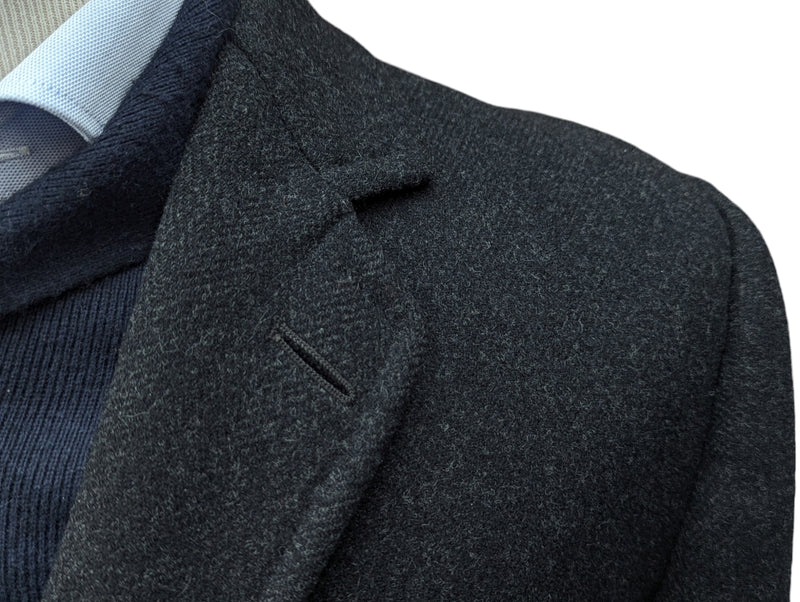 Vintage Mersley (Fox Bros/Marling Evans) Coat 40R Charcoal Grey 3-button Pure Heavy Wool