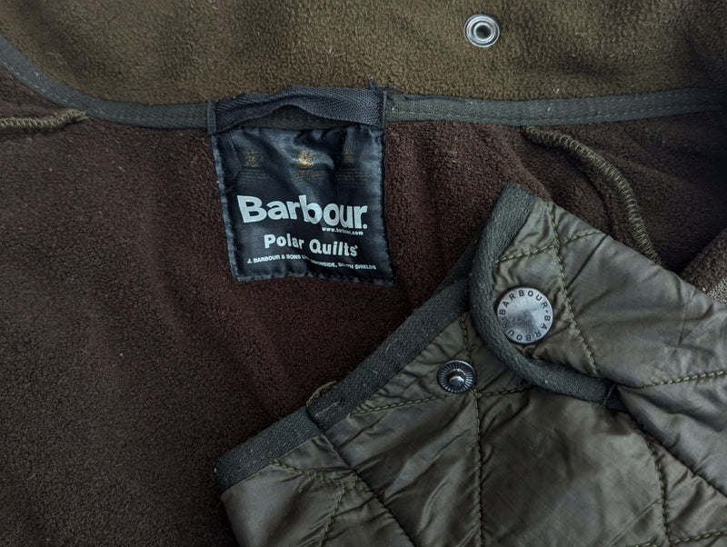 Barbour Coat M/L Khaki Olive  Padded Polar Quilt Polyester