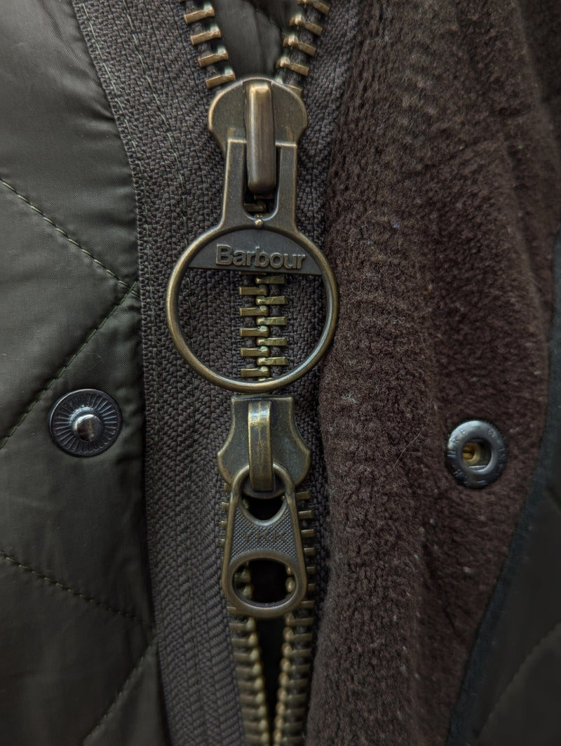 Barbour Coat M/L Khaki Olive  Padded Polar Quilt Polyester