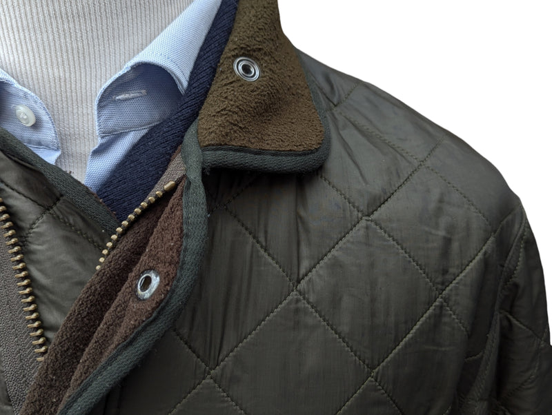 Barbour Coat M/L Khaki Olive  Padded Polar Quilt Polyester