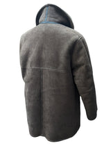 Vintage Richard Draper Leather Lambsuede Shearling Coat L/XL Dark Beige