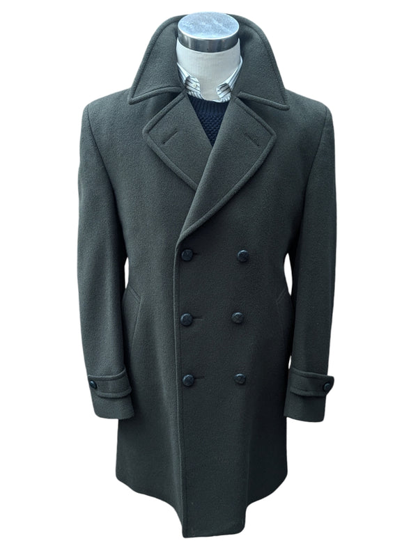 Vintage Berwin British Coat L/42 Olive Green DB Wool