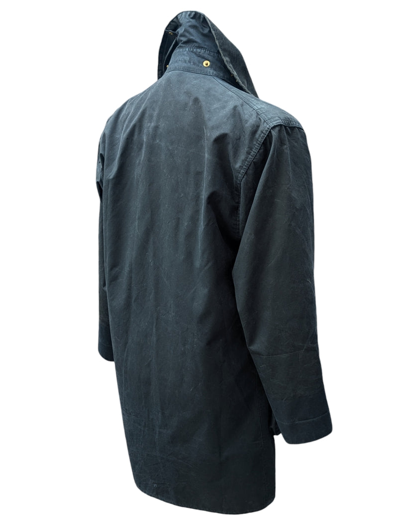 Barbour Coat S/M Midnight Border Waxed Cotton