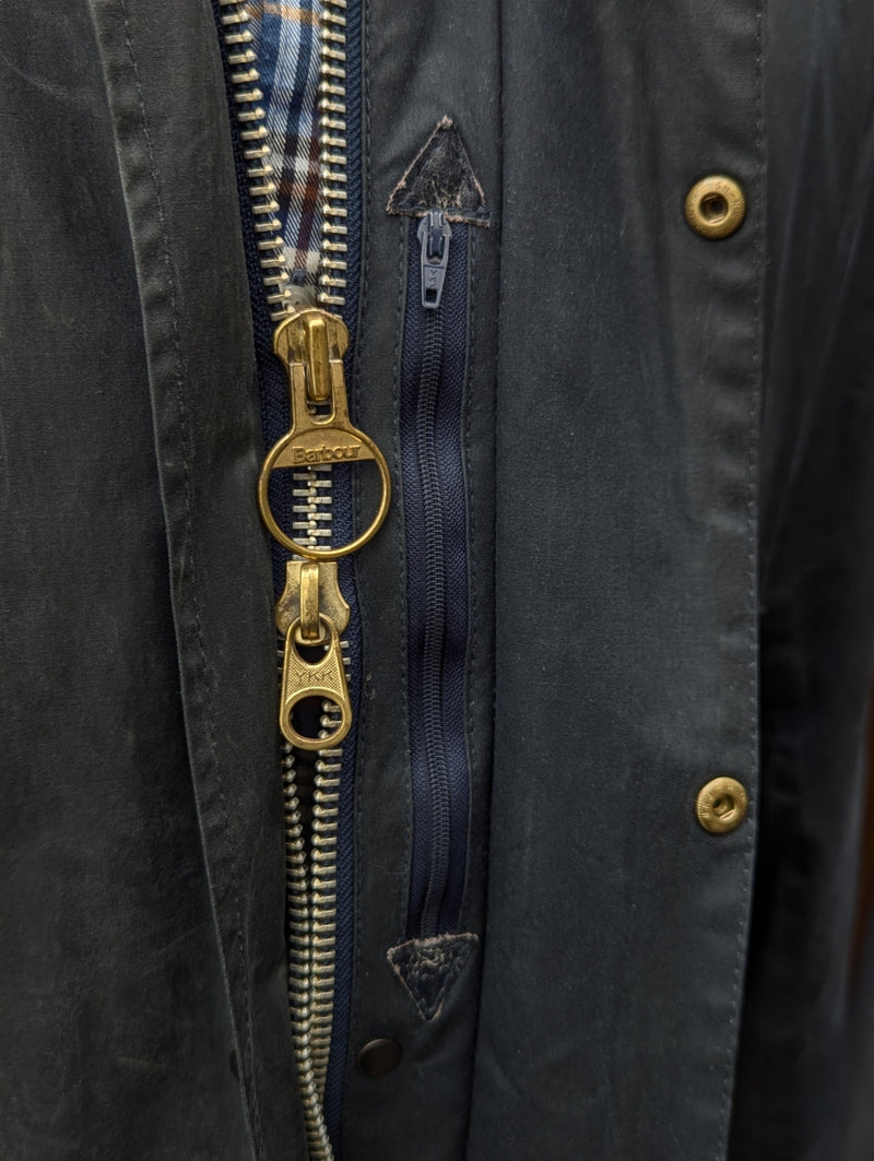 Barbour Coat S/M Midnight Border Waxed Cotton