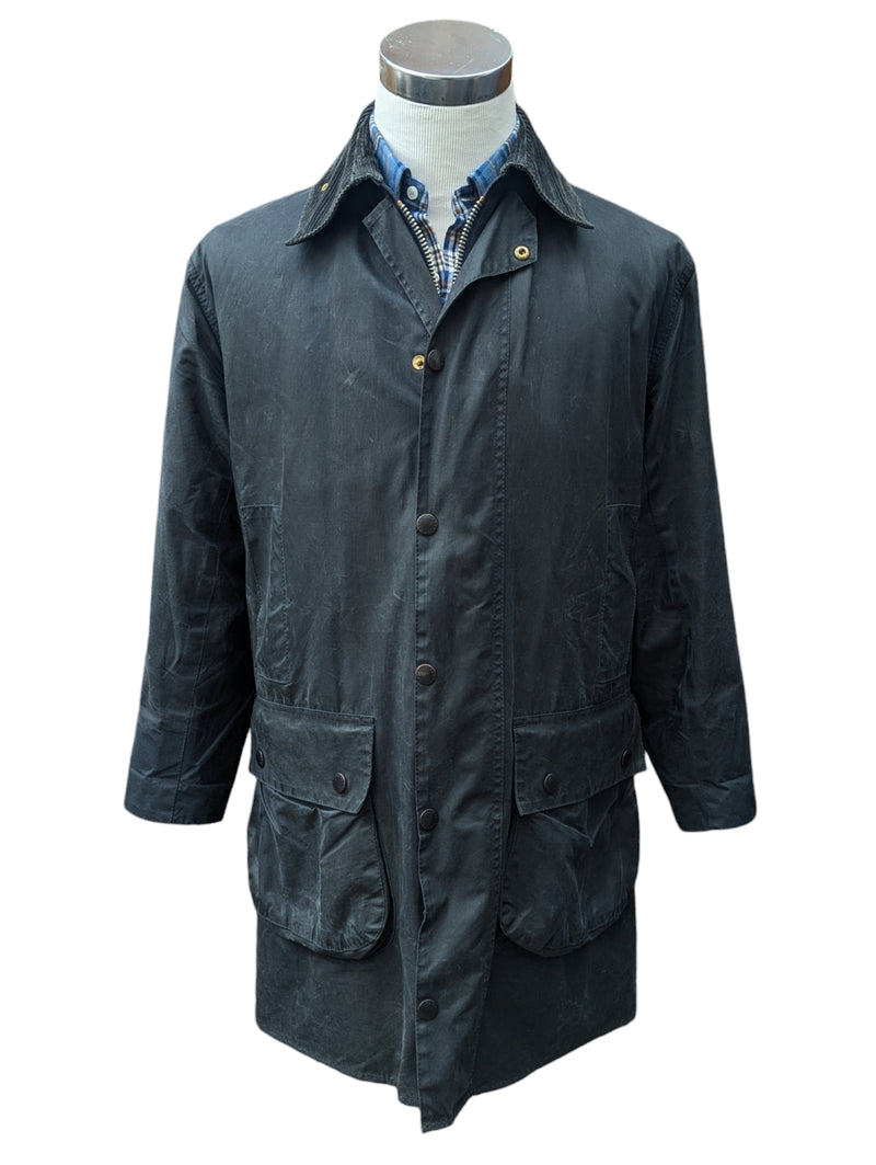 Barbour Coat S/M Midnight Border Waxed Cotton