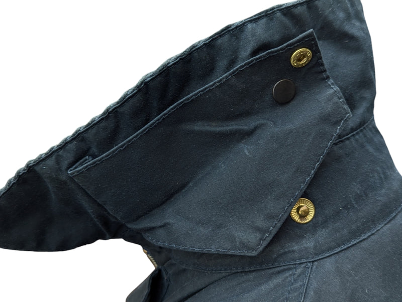 Barbour Coat S/M Midnight Border Waxed Cotton