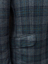 Hackett Loro Piana Sport Coat 40R Grey/Green/Blue Plaid Wool