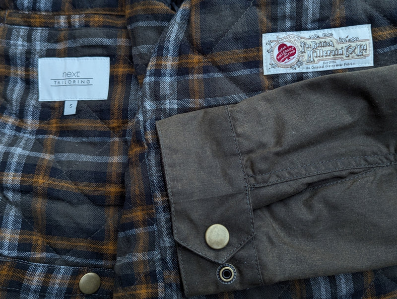 British Millerain Jacket S Olive-Brown Waxed Cotton