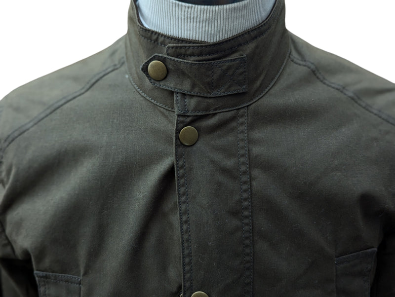 British Millerain Jacket S Olive-Brown Waxed Cotton