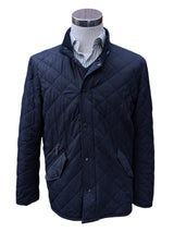 Barbour Jacket M/L Navy Blue Fulham Padded Quilt Polyester