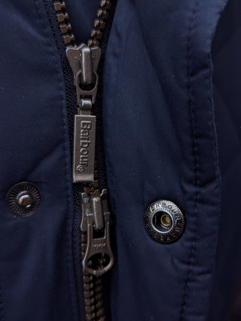 Barbour Jacket M/L Navy Blue Fulham Padded Quilt Polyester