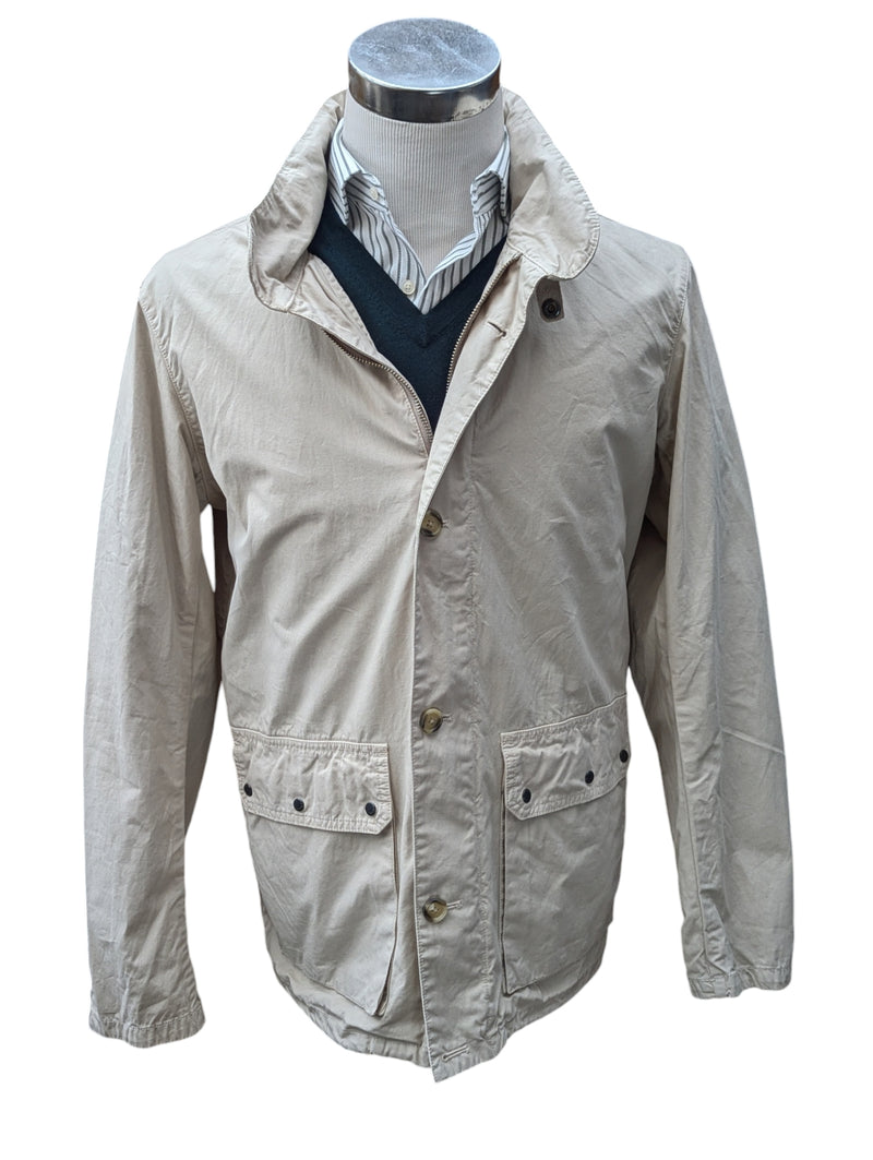Barbour Coat M Beige Cotton