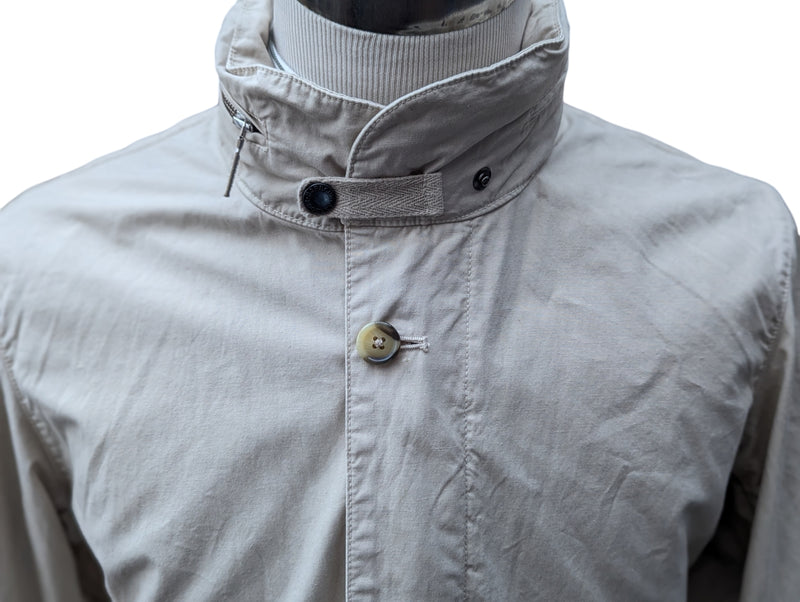 Barbour Coat M Beige Cotton