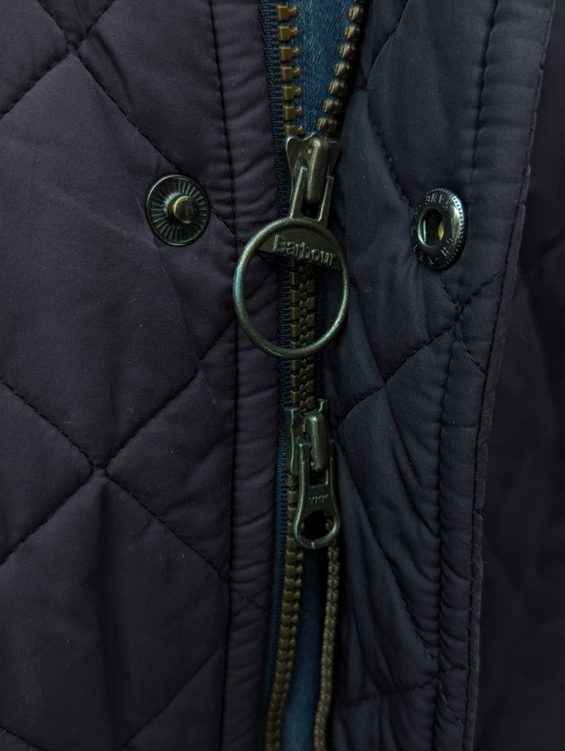Barbour Jacket S/M Dark Brown Liddesdale Padded Quilt Polyamide
