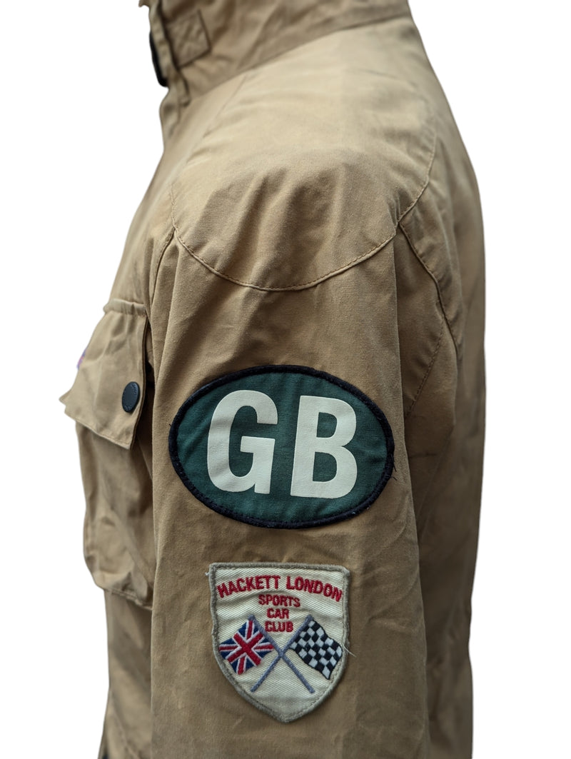 Hackett Rally Field Jacket M Tan Waxed England