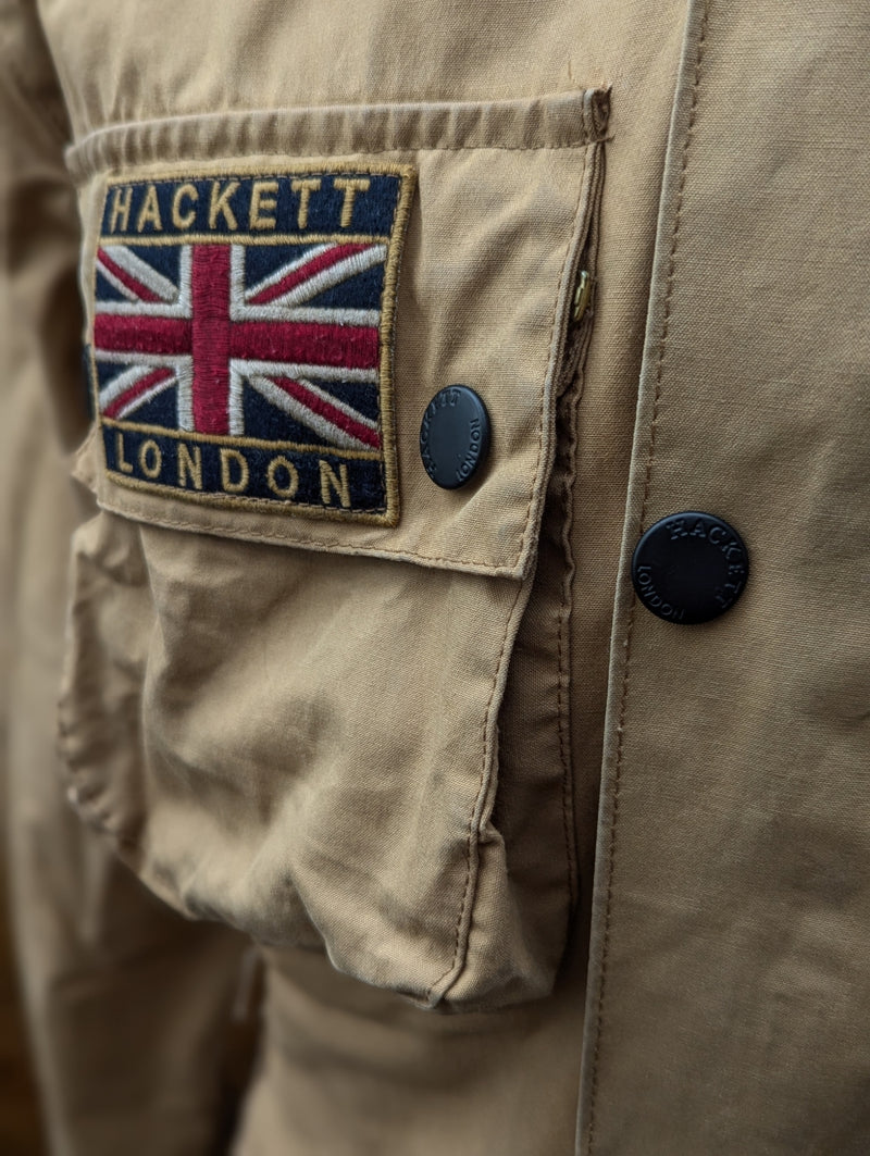 Hackett Rally Field Jacket M Tan Waxed England
