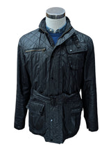 Barbour Motorcycle Belted Jacket M Black Waxed Cotton