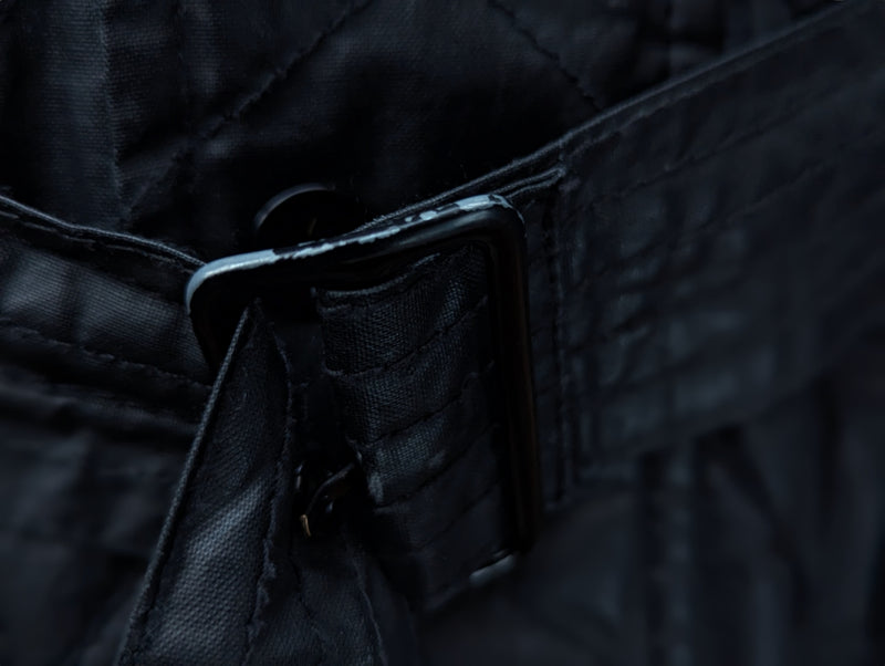 Barbour Motorcycle Belted Jacket M Black Waxed Cotton