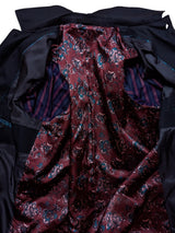 New & Lingwood Trench Coat M/40R Navy Blue Cotton