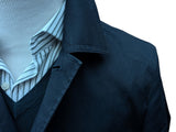 New & Lingwood Trench Coat M/40R Navy Blue Cotton
