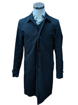 New & Lingwood Trench Coat M/40R Navy Blue Cotton
