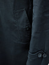 New & Lingwood Trench Coat M/40R Navy Blue Cotton