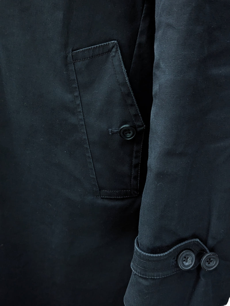 New & Lingwood Trench Coat M/40R Navy Blue Cotton