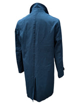 New & Lingwood Trench Coat M/40R Navy Blue Cotton