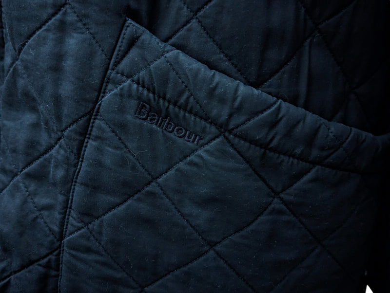 Barbour Jacket L/XL Black Polarquilt Cotton/Polyester