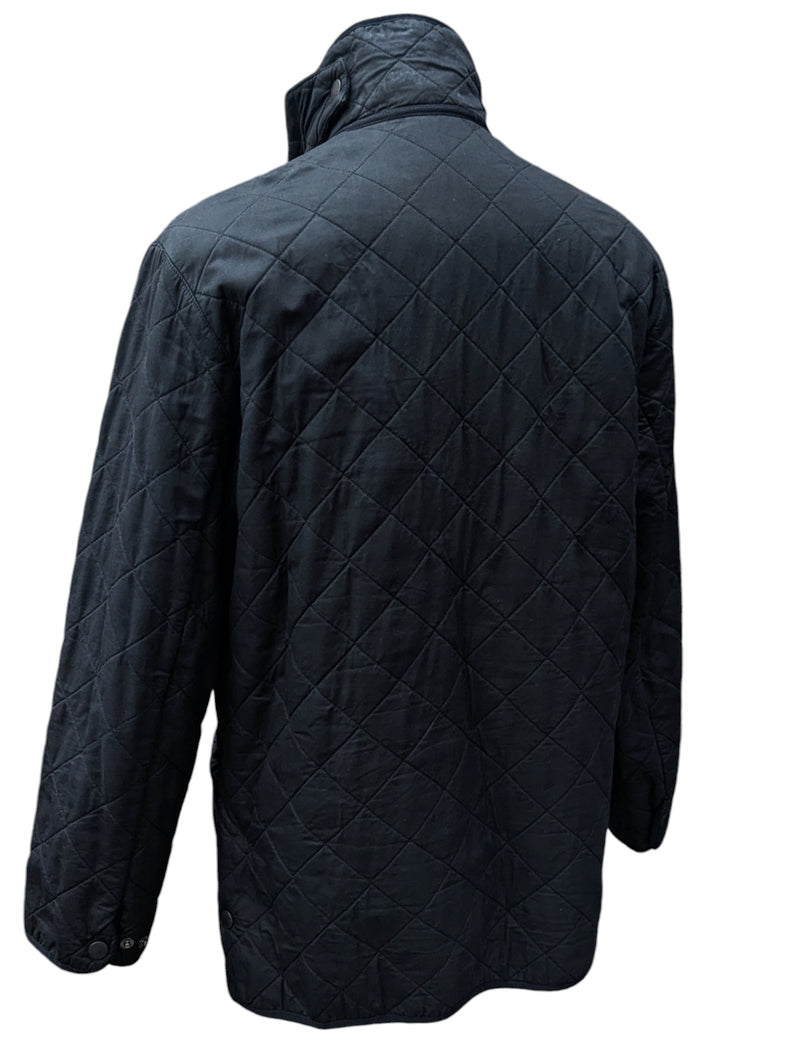 Barbour Jacket L/XL Black Polarquilt Cotton/Polyester