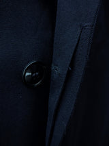 Vintage Dunn & Co Coat L/42 Navy Blue Wool/Cotton Twill