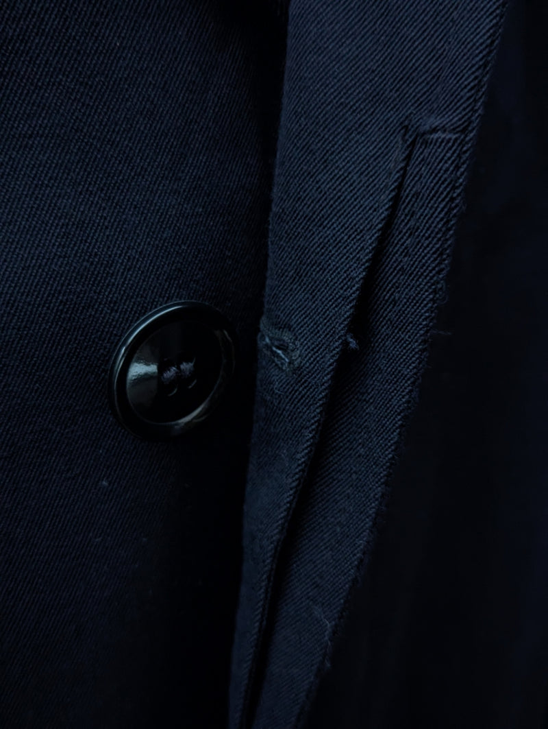 Vintage Dunn & Co Coat L/42 Navy Blue Wool/Cotton Twill