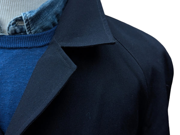 Vintage Dunn & Co Coat L/42 Navy Blue Wool/Cotton Twill