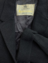 Vintage Aquascutum Coat XL/44 Dark Charcoal Grey Heavy Wool