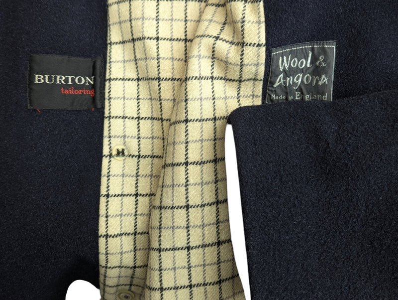 Vintage Burton DB Pea Coat M/40 Navy Blue Wool/Angora