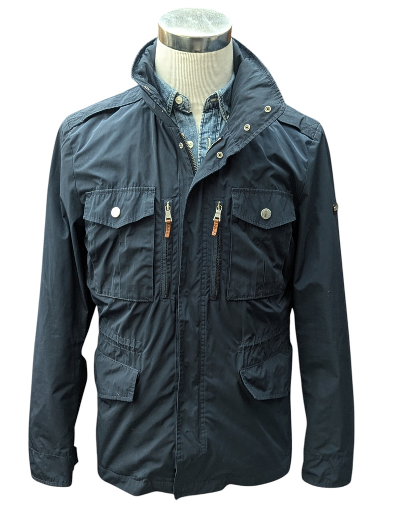 Hackett Technical Field Jacket M Navy Blue Cotton/Nylon