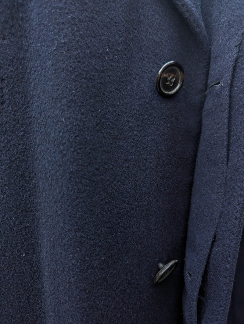 St. Michael UK Coat M/40 Navy Blue Pure Cashmere