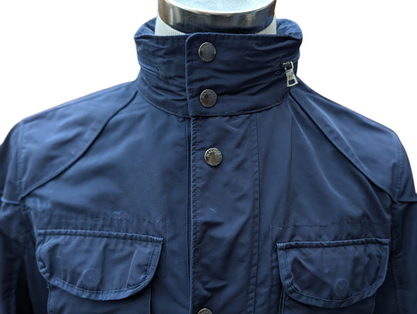 Hackett Velospeed Long Field Jacket S Navy Blue Polyester