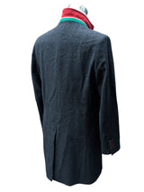 Abraham Moon El Ganso Coat S/M Charcoal Grey Herringbone Wool